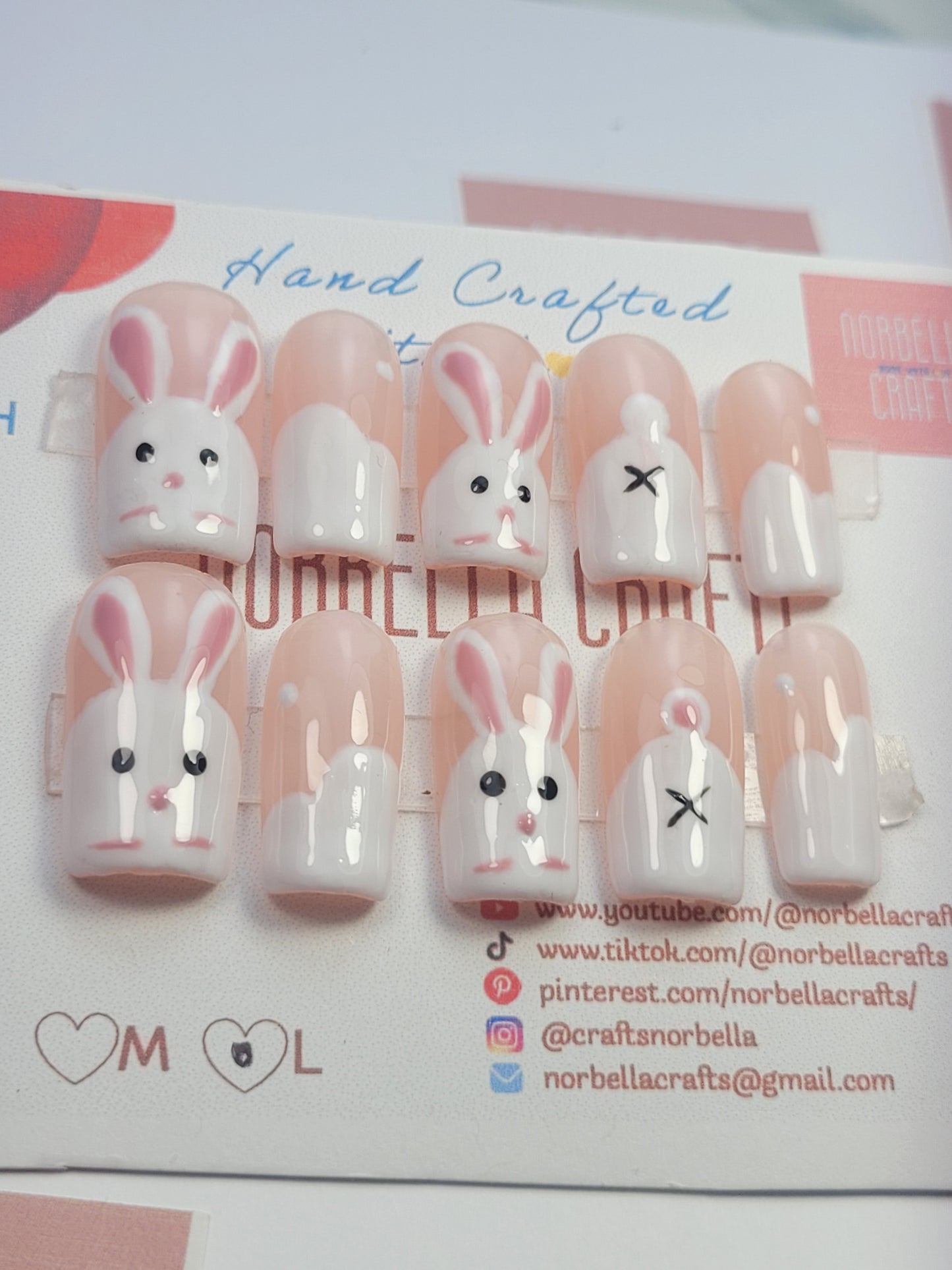 A picture of rabbit inspired nails for cutesy style