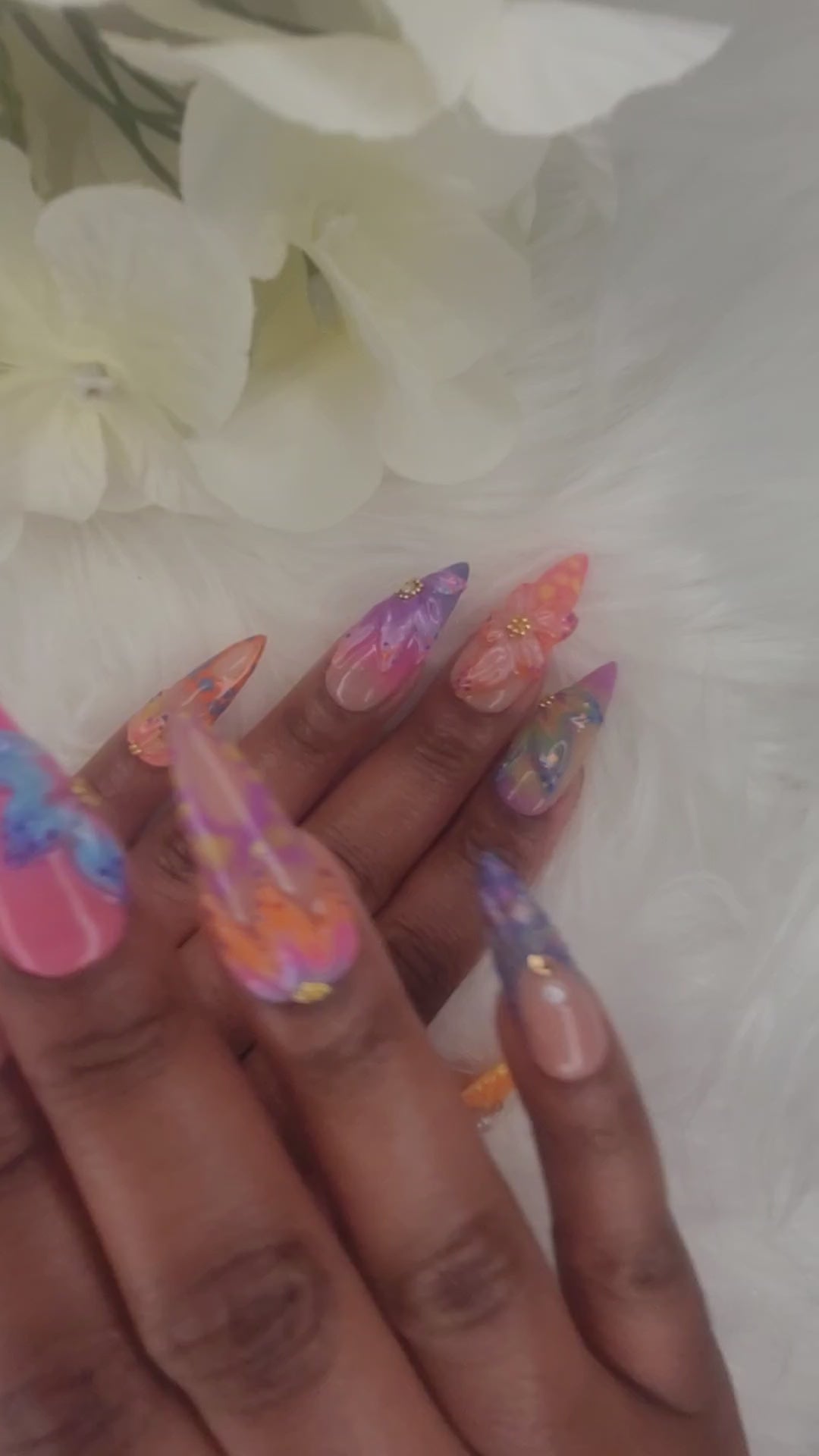 video Floral 3d flowers using gel and solid gel 